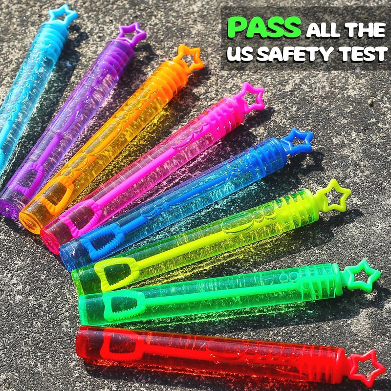 32 Pcs Neon Bubbles Party Favors, Mini Star Bubble Wand in Gift Box for Kids and Toddlers