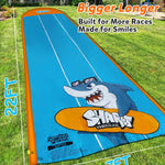 Spring Water Slip and Water Slide for Kids Backyard, 22ft*3 Racing Lanes Slip Water Slides with Sprinkler for Age 5-8 8-12, Summer Outdoor Water Toy with 3 Inflatable Bodyboards