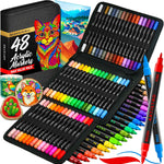 ARTISTRO Acrylic Paint Pens With Storage Bag for Calligraphy - Markers With Brush and Fine Precision Tips - Multisurface Painting for Fabric, Rock, Glass, and More