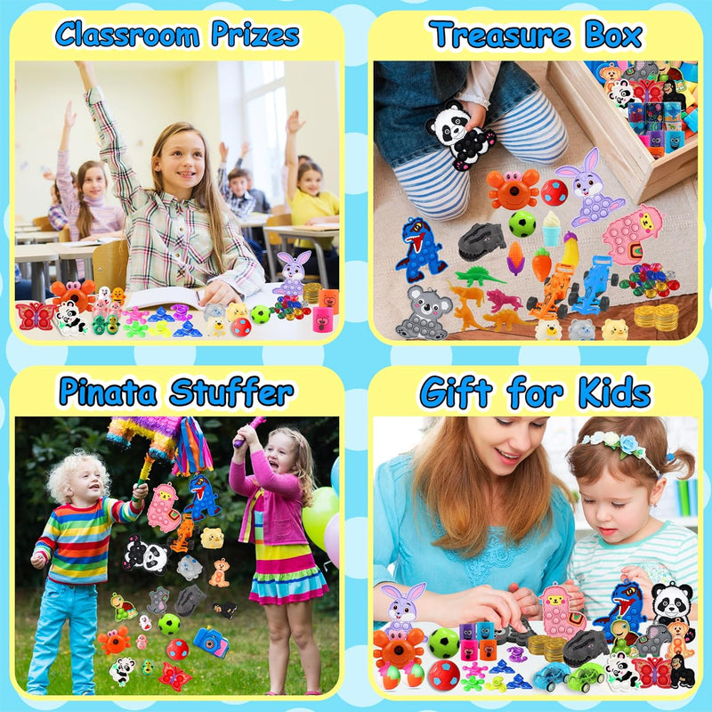 Kiss Monkey 640 PCS Prize Treasure Box Toys for Classroom, Party Favors for Kids 8-12