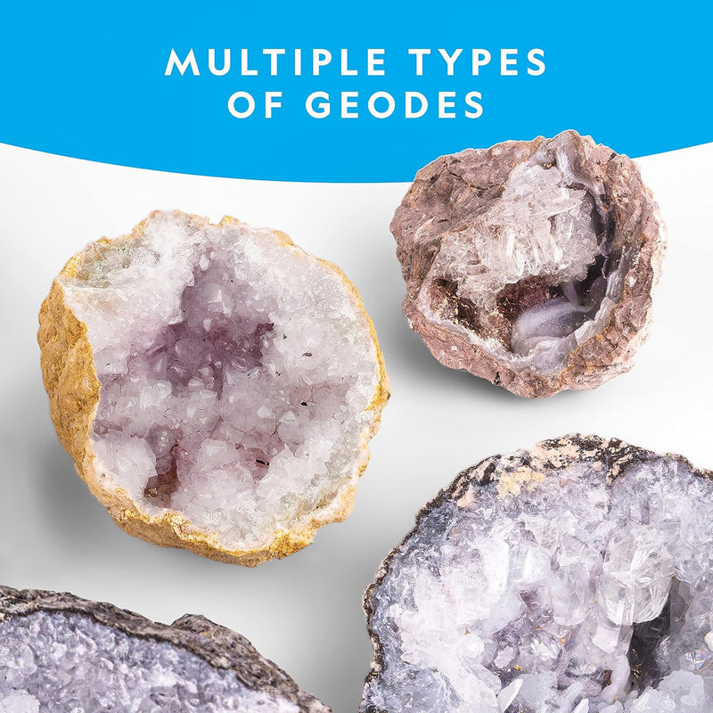 National Geographic 10 Premium Geodes STEM Science Kit with Goggles & Display Stands
