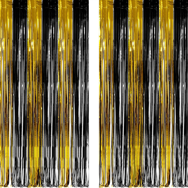 GREATRIL iridescent party backdrop, 2 PCS, 3.2ft x 6.5ft, tinsel foil fringe curtain for mermaid/frozen/sea/euphoria party theme decorations