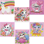 Acelii 6 Pack 5D Cartoon Diamond Painting Kits for Kids Beginners | Cute Animals DIY Diamond Art Kit for Kids,Full Round Drill Big Gem Art for Kid,Home Wall Decoration 6X6 inch