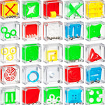Bedwina Mini Cube Puzzle Box Set - Pack of 24 Balance IQ Party Favor Games for Kids, Teens and Adults, 1.5 Inch 3D Brain Teaser Maze Ball Toy Puzzles, Mini Ball Game for Kids in Bulk