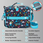 Bentgo Kids Lunch Bag - Durable, Double-Insulated Lunch Bag for Kids 3+; Holds Lunch Box, Water Bottle, & Snacks; Easy-Clean Water-Resistant Fabric & Multiple Zippered Pockets (Dinosaur)