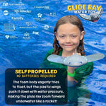 Swimming Pool Toys for Kids: Stingray Pool Torpedo Swim Toy - Self Propelled Water Toy Glides Underwater - Best Water Games & Outdoor Gifts for Boys & Girls - Diving Toys For Kids Ages 5 6 7 8 9 10 +
