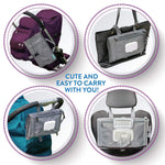 Kopi Baby Portable Diaper Changing Pad with Wipes Pocket, Classic Grey | 22-In Waterproof Pad, Smart Wipes Pocket, 2 Inner Mesh Pockets, Outer Pocket, Detachable Storage, Carry Straps