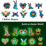 tosy 1 billion shape magnetic pyramid stone, 12 pieces, 243 magnets, holographic design, puzzle and STEM toy
