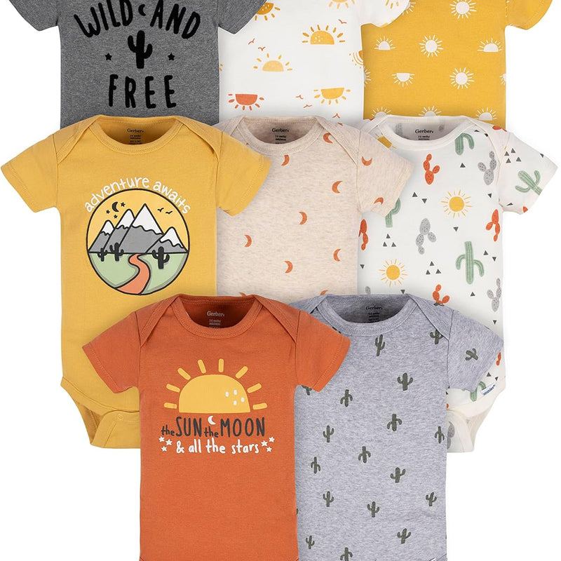 Gerber Baby Boys & Girls 8-Pack Short Sleeve Onesies Bodysuits