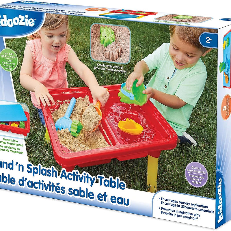 Kidoozie - Sand 'n Splash Activity Table | Scoop, pour and build at stand-up height - dual sensory bins with a cover for backyard mornings or playroom days, Ages 2+