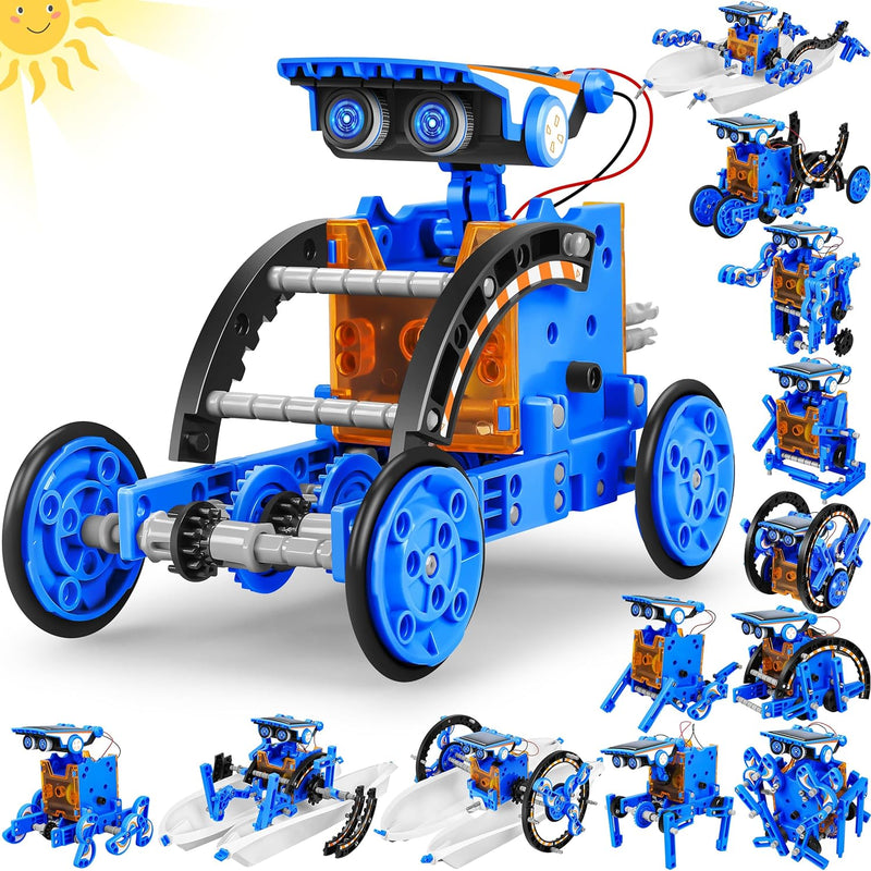 Bottleboom STEM 13-in-1 Education Solar Power Robots Toys for Boys Age 8-12, Educational Toy Science Kits for Kids Experiment Robotics Set Birthday Gifts for 8 9 10 11 12 Years Old