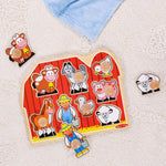 Melissa & Doug Farm Animals Jumbo Knob Puzzle, Wooden Peg Puzzle for Toddlers Ages 1+