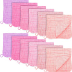 12 Pack Muslin Burp Cloths - Large 20" x 10", Ultra Absorbent 100% Cotton for Baby Drool and Messes - Soft, Gentle Baby Burp Rag for Boys & Girls -Pink, Purple, Sakura Series