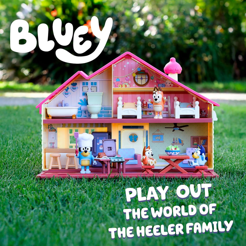 Bluey Toy House Mega Bundle Family Home & BBQ Playhouse Toys, Bingo, Bandit, Chilli, Kids Doll House Playset for Toddlers 3-5, Amazon Exclusive