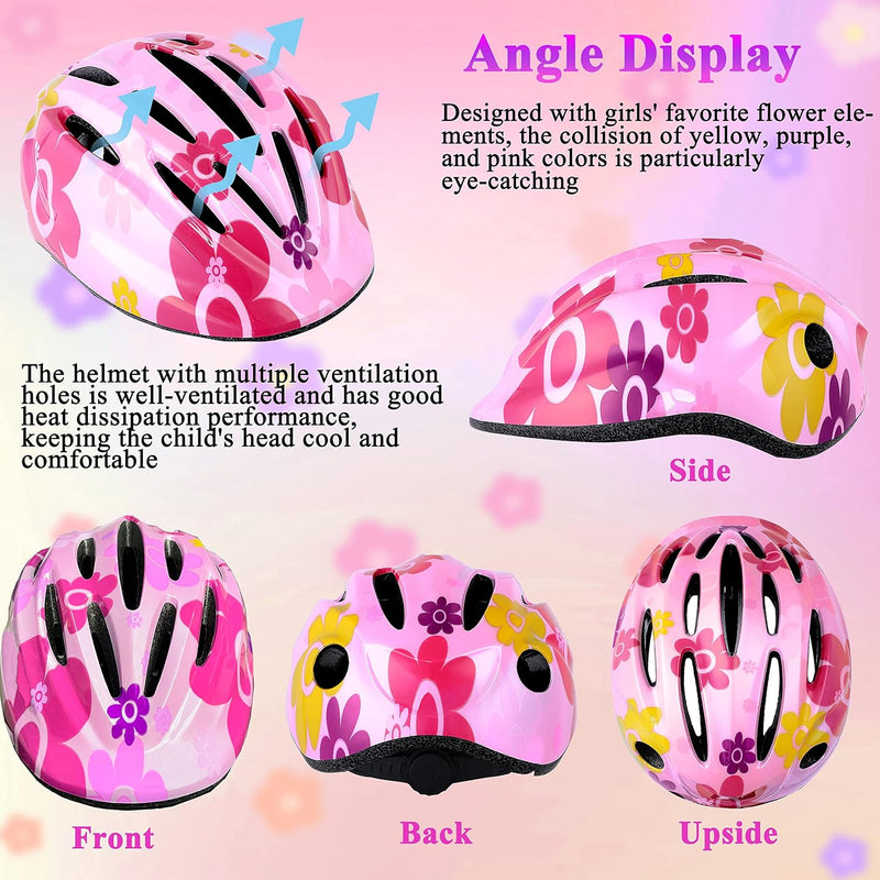 Lamsion Kids Adjustable Helmet with Protective Gear Set for Toddlers, Ages 3 to 8, Boys and Girls, Cycling, Skating, Scooter Helmet