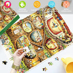 HUADADA Jigsaw Puzzle for Adults 1000 Pieces, Eye Protection, Rabbit House Theme, Birthday Gifts for Women and Men