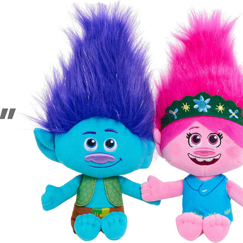 Trolls 13-inch World Tour Poppy & Branch Friendship Plush 2-Pack Stuffed Animals, Kids Toys for Ages 3 Up, Amazon Exclusive by Just Play