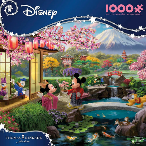 Ceaco - Disney - Thomas Kinkade - Mickey & Minnie in Japan - 1000 Piece Jigsaw Puzzle for Adults - Challenging Puzzle Perfect for Game Nights - Finished Size is 26.5 x 19