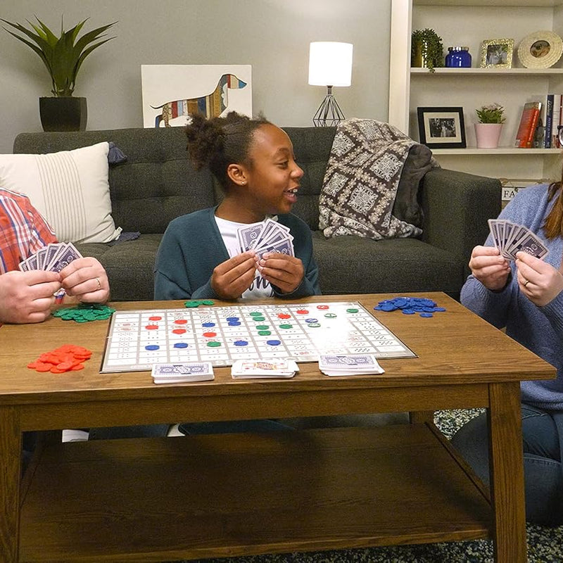 Jax SEQUENCE Game with Folding Board, Cards, and Chips for 2-12 Players, Ages 7 and Up