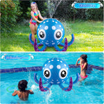 Sprinkler for Kids Inflatable Octopus Water Toys with 6 Rings, Summer Outdoor Toys Backyard Water Spray Sprinkler Fun Pool Toys for 3 4 5 6 Years and Up Boys Girls Gifts
