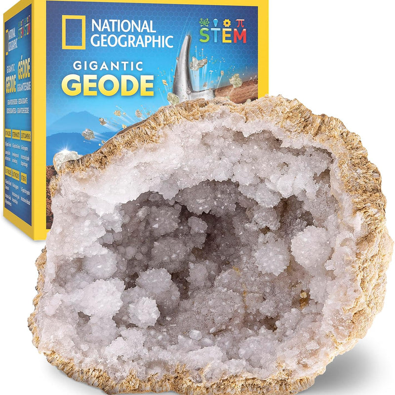 National Geographic 10 Premium Geodes STEM Science Kit with Goggles & Display Stands