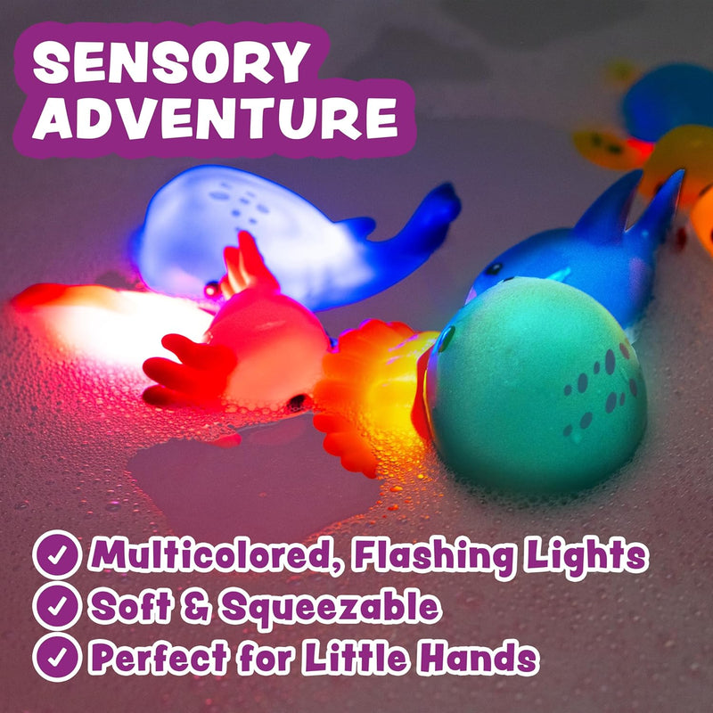 Tub Works Under the Sea Light Up Bath Toys 6 Pack Water-Activated Color Changing