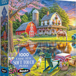RoseArt Soft Touch Backyard Country Farm Scene 1000 Piece Jigsaw Puzzle for Adults