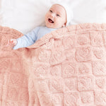 Yurhap Heart Baby Blanket, Love Plush Fleece Baby Blankets for Girls Boys | Soft Sherpa Baby Girl Blanket for Infant Toddler Newborn Gift, Fluffy Baby Essentials, For Crib Stroller, 30"x40", Light Pink