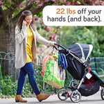 Baby Uma Stroller Hooks for Bags (2 Pack) - Non-Slip, One-Hand Use, 11 lb | These universal stroller clips open one-handed, resist slipping, and each carabiner hook holds 11 lbs—a travel essential.