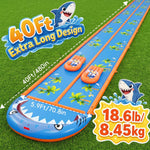 40×5.9FT Heavy Duty Slip and Slide with Sprinkler and 2 Boards, Water Slide for Adults with 3-Way Water Sprinkler, Giant Slip n Slide for Outdoor Backyard Lawn Kids Teens and Adults (Blue&Orange)