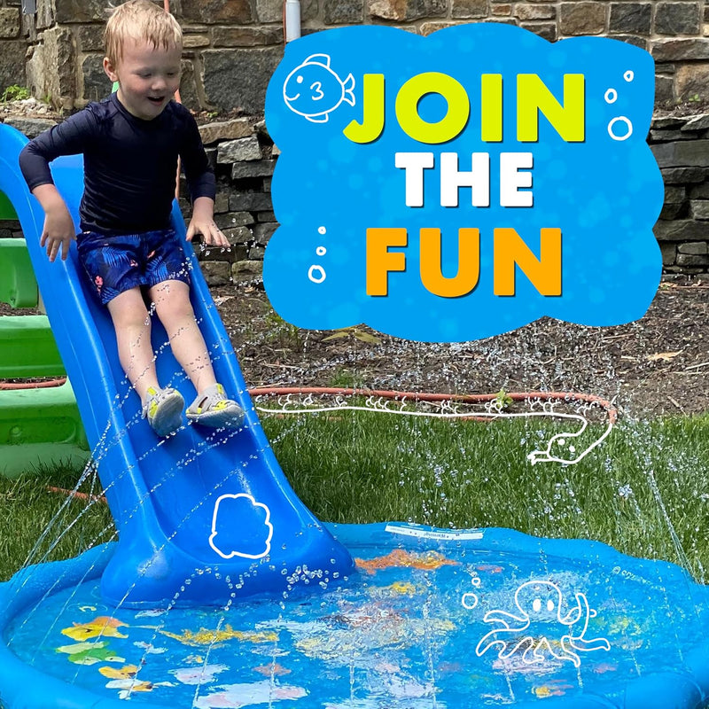 SplashEZ 3-in-1 Splash Pad, Sprinkler & Baby Pool - Toddler Outdoor Water Toys for Learning & Fun
