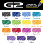 Pilot G2 Premium Gel Roller Pens, Rainbow Gel Pens, G2 Rainbow Colors Pack, 15 Pack Pouch, Fine Point 0.7 mm, Assorted