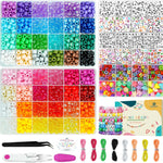 Dowsabel Bracelet Making Kit, Beads for Bracelets Making Pony, Kandi, Polymer Clay, Smile Face & Letter Beads for Jewelry Making, DIY Arts and Crafts Gifts Toys for Girls Age 6-12