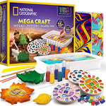 National Geographic Mega Arts and Crafts Activity Kit for Kids Ages 8-12 | Mosaic Art, Marbling Paint and Air-Dry Clay, 3 Craft Kits, 19 Art Projects, 100+ Components, Creative Birthday Gift