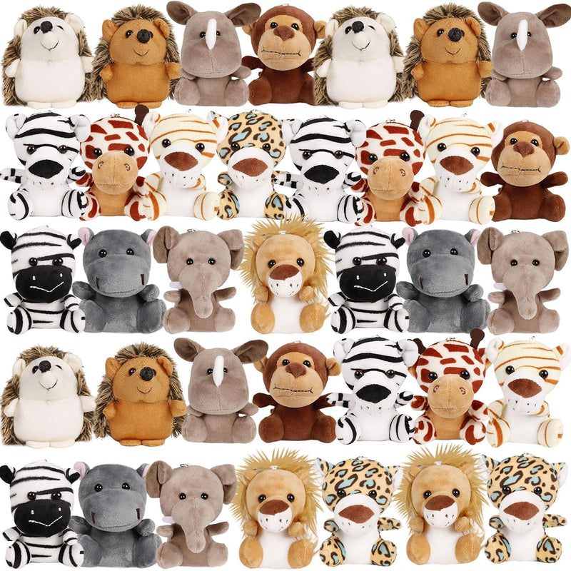 12 Pack Small Stuffed Animals Bulk, 4.5 Inch Mini Plush Toys, Treasure Box Toys for Classroom, Party Favors for Kids, Plush Keychain, Claw Machine Prizes, Baby Shower Decorations