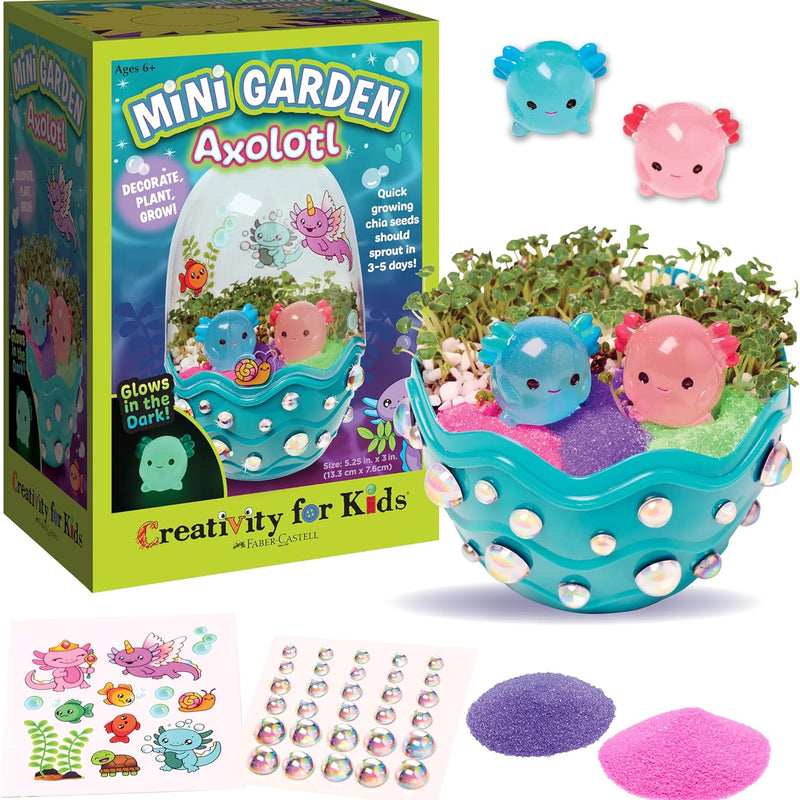 Kids' Axolotl Terrarium STEM Science Kit, Arts and Crafts, Indoor Gardening for Girls (Ages 6+) - Spring Gifts & DIY Toys