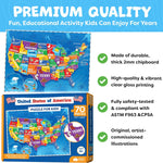 United States 70Pcs Floor Puzzle for Kids Ages 4-6 - USA Map with 50 States & Capitals