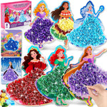 8PCS Poke Art Kits - Magical Princesses, Mess-Free Fabric Creative Art, DIY Arts and Crafts Toys for Kids Ages 3-12, Birthday Gifts & Party Favors for Girls & Boys 4, 5, 6, 7, 8, 9 Years Old
