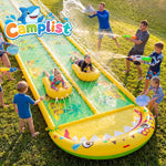 40×5.9FT Heavy Duty Slip and Slide with Sprinkler and 2 Boards, Water Slide for Adults with 3-Way Water Sprinkler, Giant Slip n Slide for Outdoor Backyard Lawn Kids Teens and Adults (Yellow&Green)