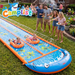 40×5.9FT Heavy Duty Slip and Slide with Sprinkler and 2 Boards, Water Slide for Adults with 3-Way Water Sprinkler, Giant Slip n Slide for Outdoor Backyard Lawn Kids Teens and Adults (Blue&Orange)