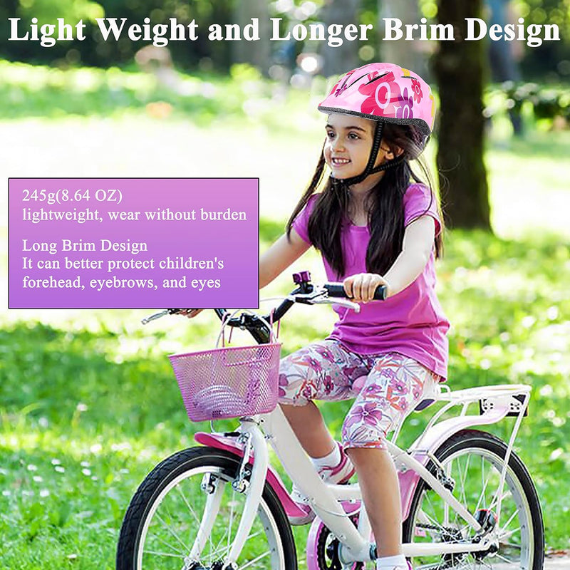 Lamsion Kids Adjustable Helmet with Protective Gear Set for Toddlers, Ages 3 to 8, Boys and Girls, Cycling, Skating, Scooter Helmet
