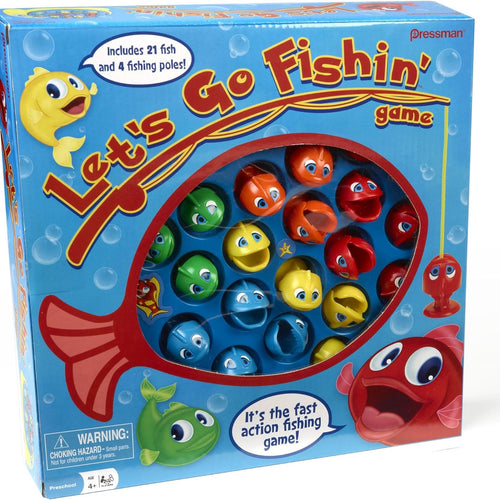 Pressman Let's Go Fishin' Game - Classic Fast-Action Fishing Fun for 1-4 Players