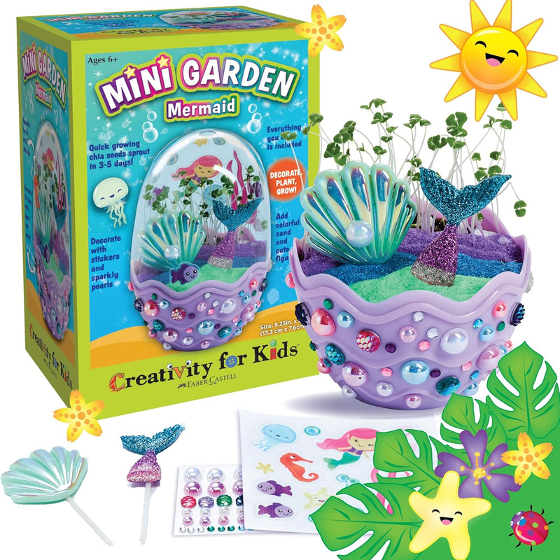 Creativity for Kids Mini Garden Mermaid Terrarium Kit - Perfect for Girls and Kids Who Love Science and Crafts