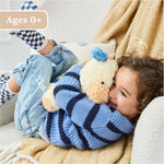 GUND Cozys Collection Cow, Stuffed Animal for Ages 0 and Up, Spring Decor Plush Toy, Cream/Blue, 10”