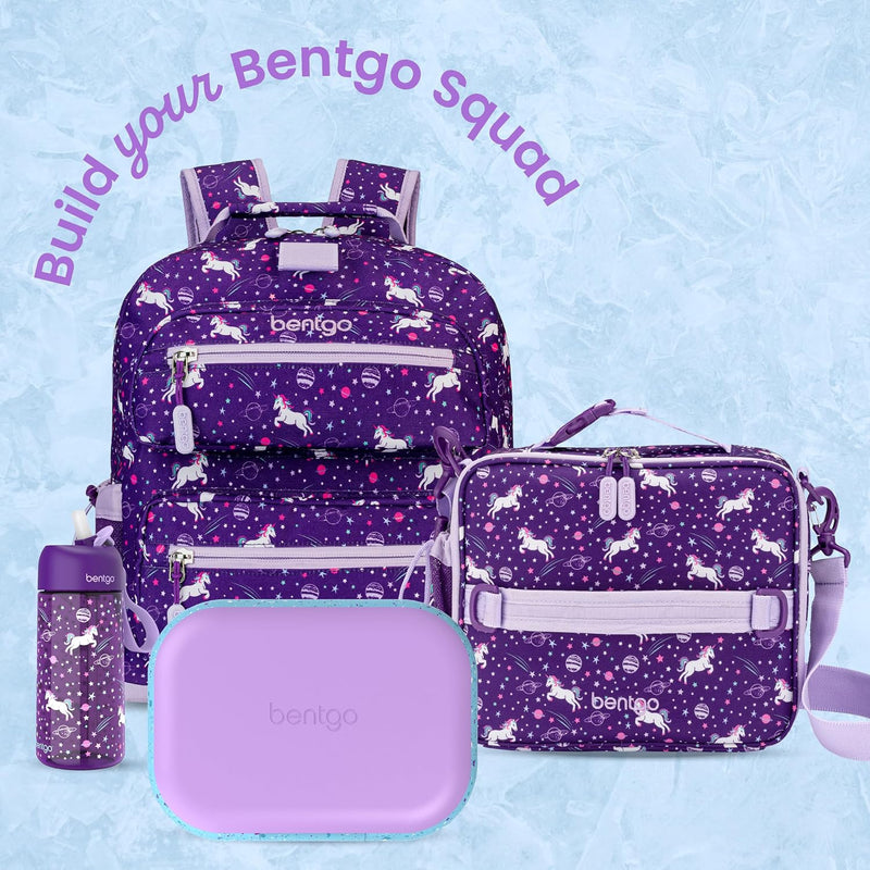 Bentgo Chill Kids Leakproof Lunch Box - 4-Compartment Bento Box with Built-In Ice Pack, 3.3 Cup Capacity, BPA-Free, Microwave & Dishwasher Safe Tray, Ages 3–7 (Vivid Orchid)