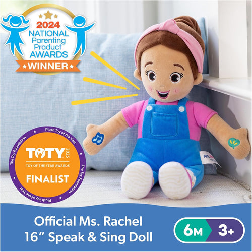 Ms. Rachel 16" interactive doll with 4 songs & 16+ phrases for 6 months to 3+ years toddlers