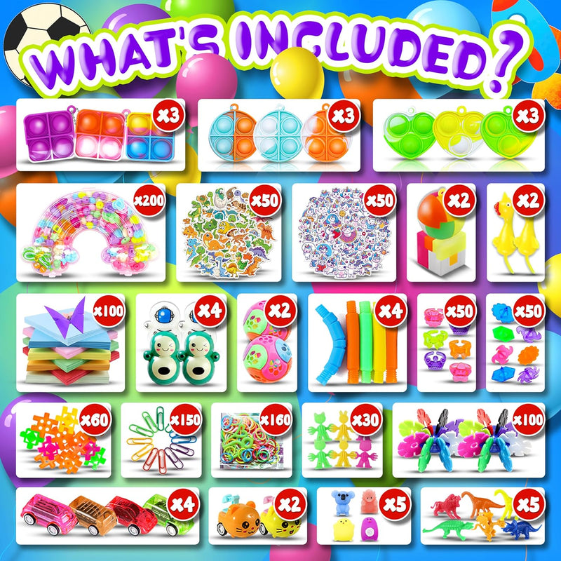 1000 Piece Fidget Toy Party Favor Pack: Sensory Toys for Kids' Birthdays, Carnivals, and Classrooms