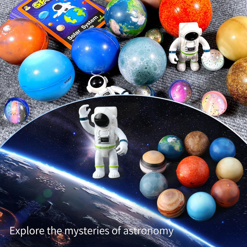Solar System Planets Toys STEM Educational for Kids Non-Toxic, Space Astronaut Slime Ball Alien Monster Toy Set