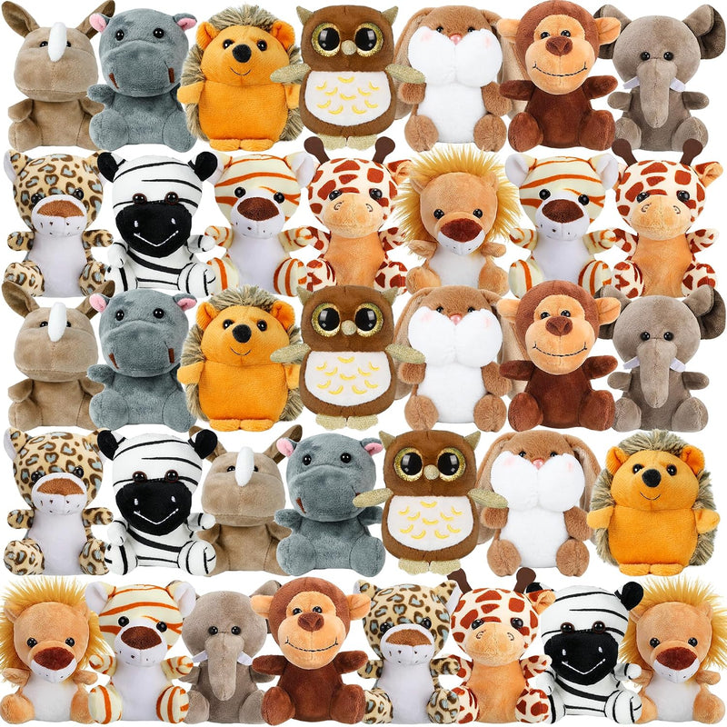 Arrozon 12 Pcs Small Stuffed Animals Bulk, 4.5 Inch Mini Stuffed Animals, Treasure Box Toys for Classroom, Keychain Plushies Toys Claw Machine Carnival Prizes, Party Favors for Kid
