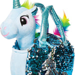 Little Jupiter Plush Pet Set w/Purse - Stuffed Animals for Girls - Unicorn Plush - Stuffed Plushies - Gift for Age 4-5 - 6-7 yrs (White Unicorn)